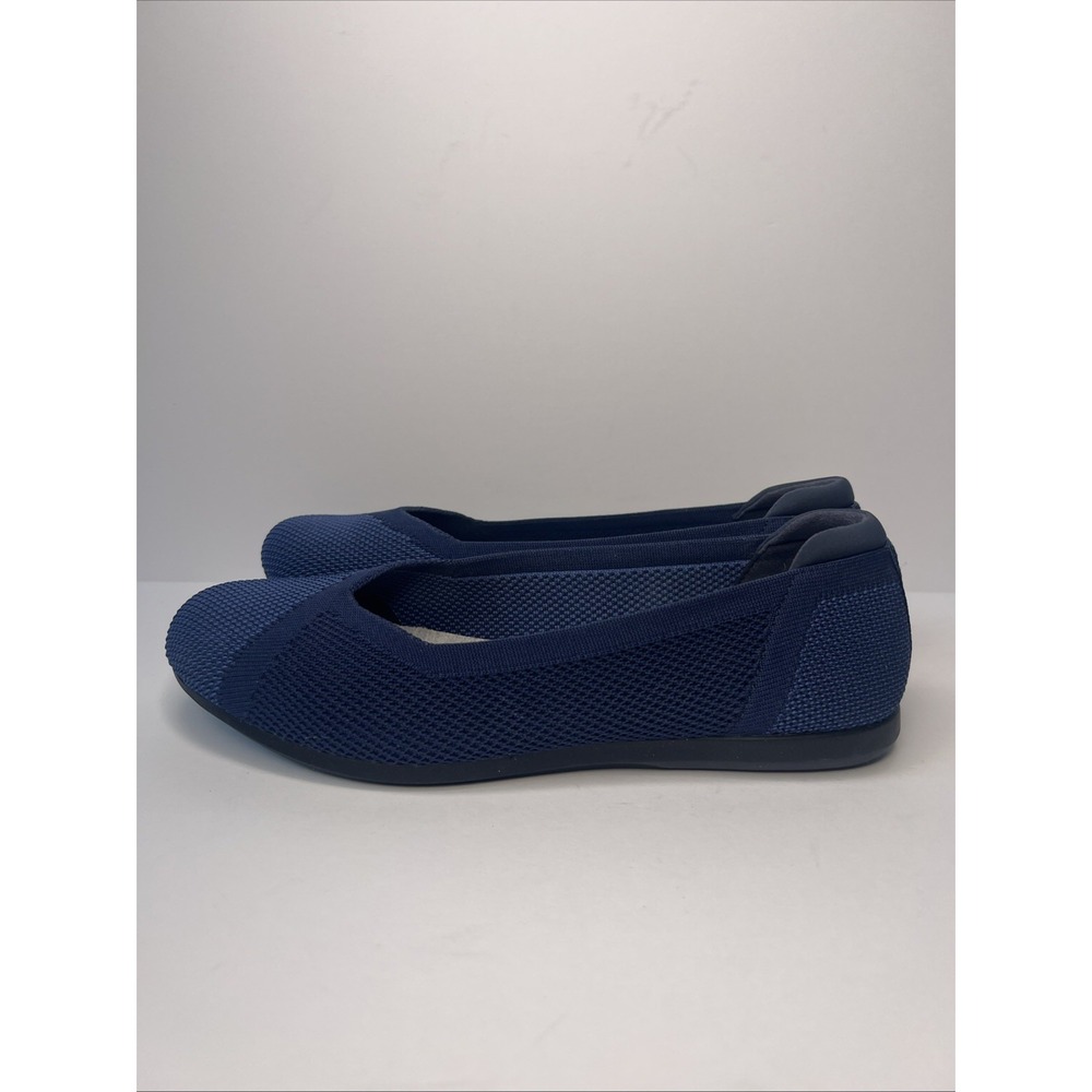 Clarks Cloudsteppers Womens 8.5M Navy Knit Ballet Flats Cushion Soft NWOT - Picture 9 of 16